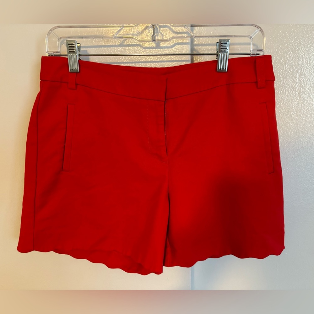 Red Scalloped Shorts